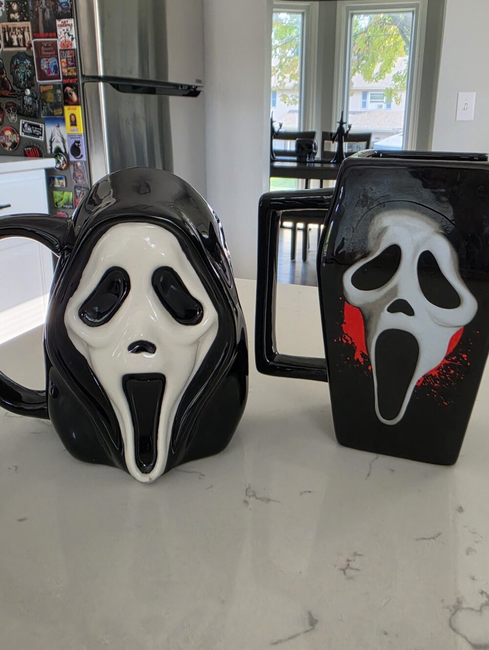 Black Scream Ghostface Ceramic Mug - Horror Themed Coffee Cup